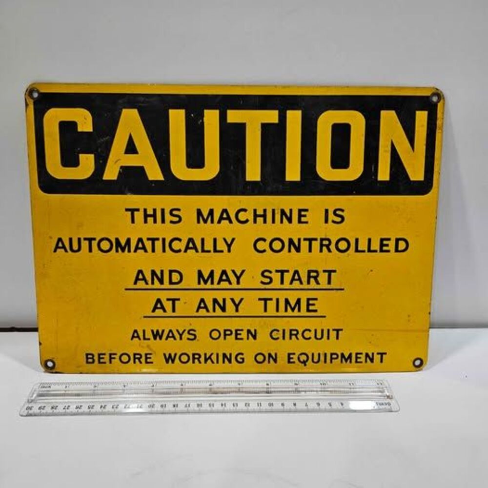 Caution Safety Sign for Auto Controlled Machine